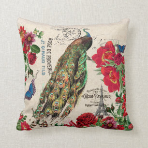 Peacock Bird Rozen Cacao Flower Paris Sierkussen