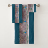 Peacock Bird Wildlife Feathers Blauwgroen Bath Tow Bad Handdoek (Insitu)