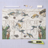 Peacock Bird Zee Turtle Blowfish French Ephemera Tissuepapier (Craft)