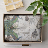 Peacock Bird Zee Turtle Blowfish French Ephemera Tissuepapier (Geschenk)