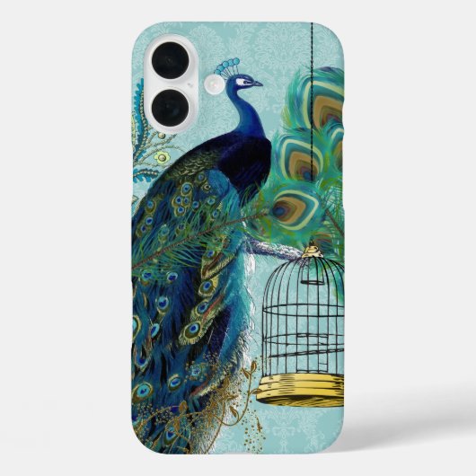 Peacock Birdcage Damask Case-Mate iPhone Case (Achterkant)