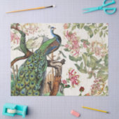Peacock Birds Honeysuckle Flowers Tissue Paper Tissuepapier (Craft)
