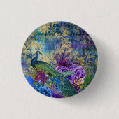 Peacock Birds Trendy pin button (Voorkant)