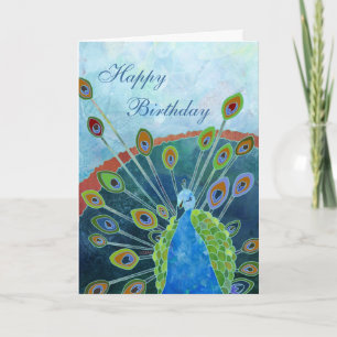 Peacock Birthday Card Kaart