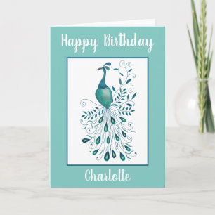 Peacock Birthday Card Kaart