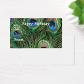 Peacock Birthday Gift Labels Visitekaartjes (Bureau)