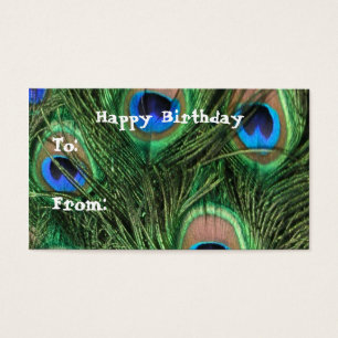 Peacock Birthday Gift Labels Visitekaartjes