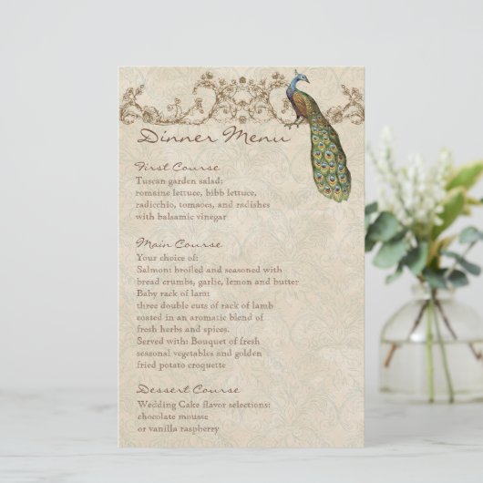 Peacock Black, menublad (Staand voorkant)