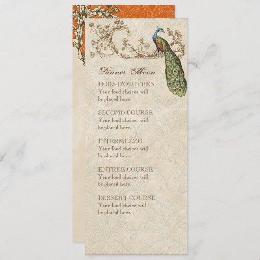 Peacock Black, menukaart (Voorkant / Achterkant)