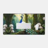 Peacock blanc et bleu majestueux en forêt (Clavier et souris)
