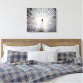 Peacock blanc sur toile enveloppée Premium (Gloss) (Insitu(Chambre))