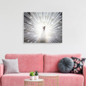 Peacock blanc sur toile enveloppée Premium (Gloss) (Insitu(Salon))