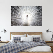 Peacock blanc sur toile enveloppée Premium (Gloss) (Insitu(Chambre))