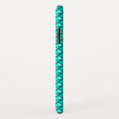 Peacock blauw, enamel look, bestudeerd raster Case-Mate iPhone case (Achterkant/rechts)
