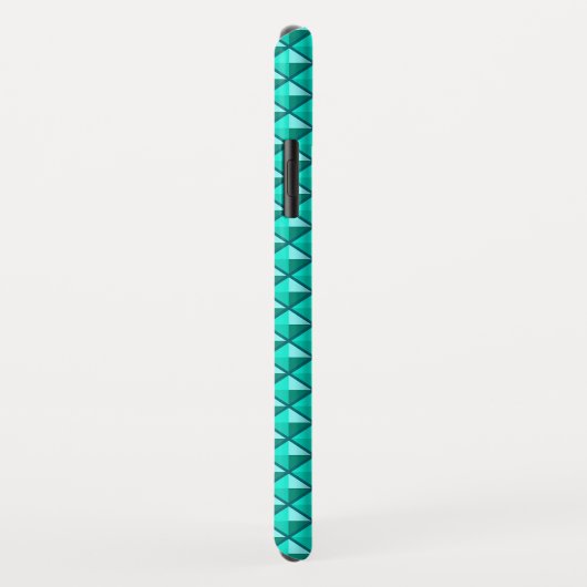 Peacock blauw, enamel look, bestudeerd raster Case-Mate iPhone case (Achterkant/rechts)