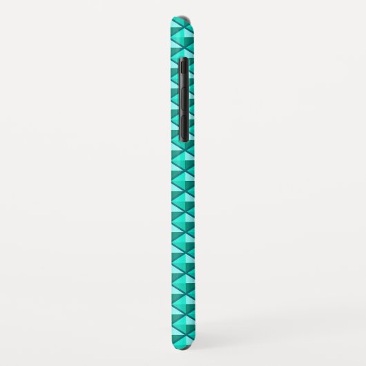 Peacock blauw, enamel look, bestudeerd raster Case-Mate iPhone case (Achterkant/links)