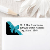 Peacock Blauw Lint Boog Etiket (Insitu)