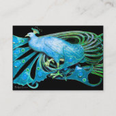 PEACOCK blauw zwart Visitekaartje (Achterkant)