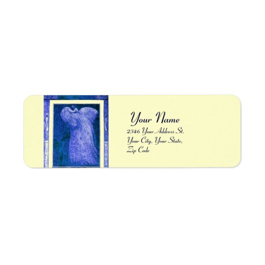 PEACOCK, blauwe crème Etiket (Voorkant)