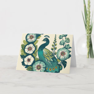 Peacock Blauwe en Groene pauwen Kaart