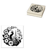 Peacock Blauwe en Groene pauwen Rubberstempel (Gestempeld)