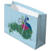 Peacock Blauwe Lotus Bloem Henna Groot Cadeauzakje (Voorkant Gekanteld)