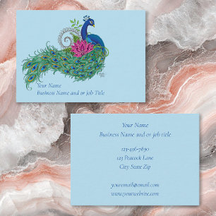 Peacock Blauwe Lotus Bloem Henna Visitekaartje
