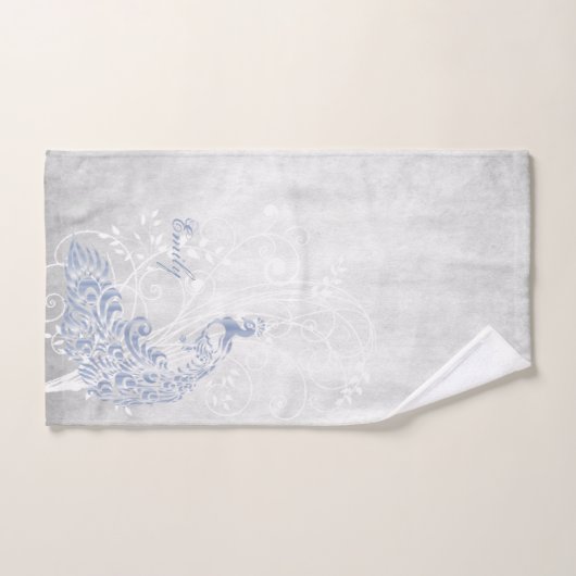 Peacock bleu clair Serviettes de bain personnalisé (Serviette à main)