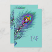 Peacock bleu pourpre et Turquoise RSVP (Devant / Derrière)