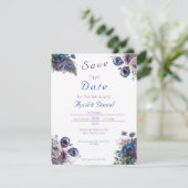Peacock Bloemen Thema Save The Date Uitnodiging (Staand voorkant)