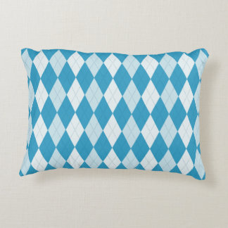 Peacock Blue Argyle Small Diamond Shape Accent Kussen