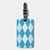 Peacock Blue Argyle Small Diamond Shape Bagagelabel (Voorkant verticaal)