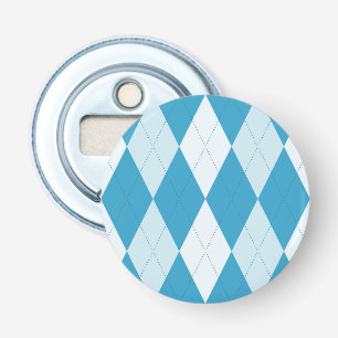 Peacock Blue Argyle Small Diamond Shape Button Flesopener