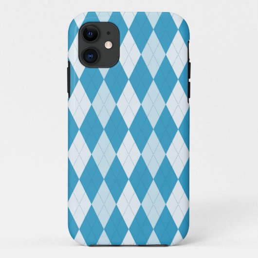 Peacock Blue Argyle Small Diamond Shape Case-Mate iPhone Case (Achterkant)