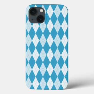Peacock Blue Argyle Small Diamond Shape iPhone 13 Hoesje