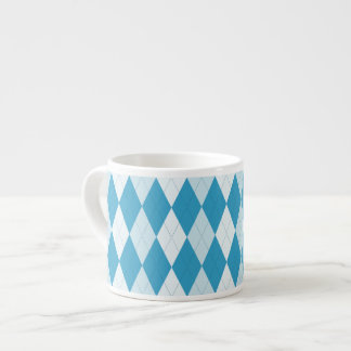 Peacock Blue Argyle Small Diamond Shape Espresso Kop