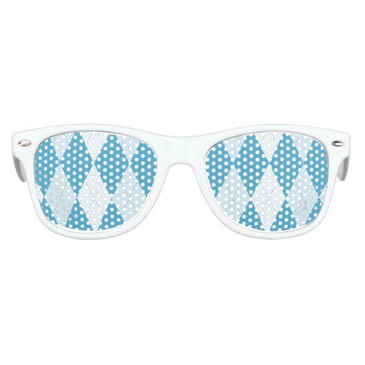 Peacock Blue Argyle Small Diamond Shape Kinder Zonnebril (Voorkant)