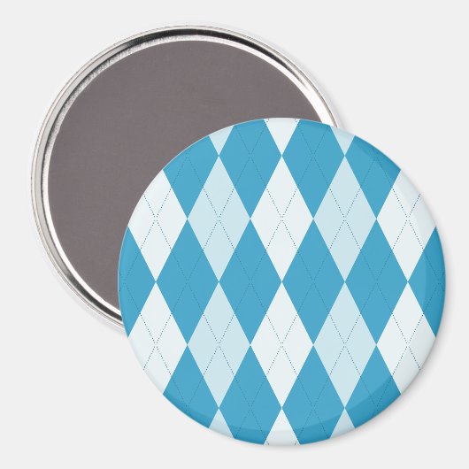 Peacock Blue Argyle Small Diamond Shape Magneet (Voorkant / Achterkant)
