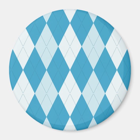 Peacock Blue Argyle Small Diamond Shape Magneet (Voorkant)