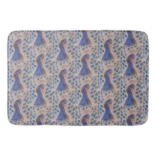 Peacock Blue Badmat (Voorkant)
