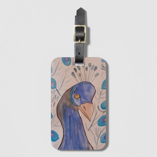 Peacock Blue Bagagelabel (Voorkant (verticaal))