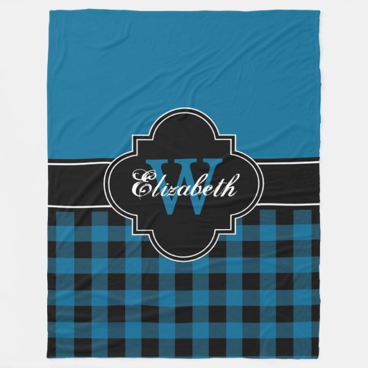 Peacock Blue Bk Buffalo Pset Lumberjack CB 1IQIRN Fleece Deken (Voorkant)