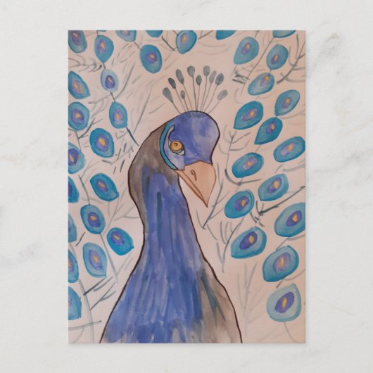 Peacock Blue Briefkaart (Voorkant)