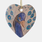 Peacock Blue Ceramic Ornament (Rechts)