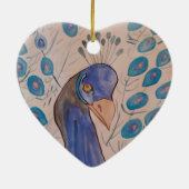 Peacock Blue Ceramic Ornament (Achterkant)