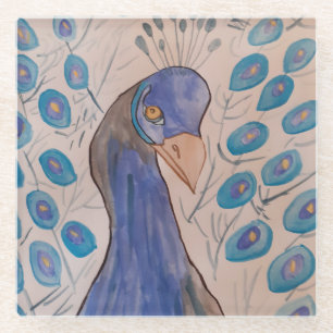 Peacock Blue Glazen Onderzetter