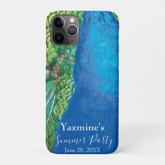 Peacock Blue Green Feather Texture Summer Vibes Case-Mate iPhone Case (Achterkant)