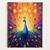 Peacock - Blue Green Rose Orange Jaune Plumes (Devant)