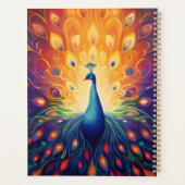 Peacock - Blue Green Rose Orange Jaune Plumes (Dos)