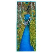 Peacock Blue Head met kleurrijke staartopperen Wijn Cadeautas (Achterkant)
